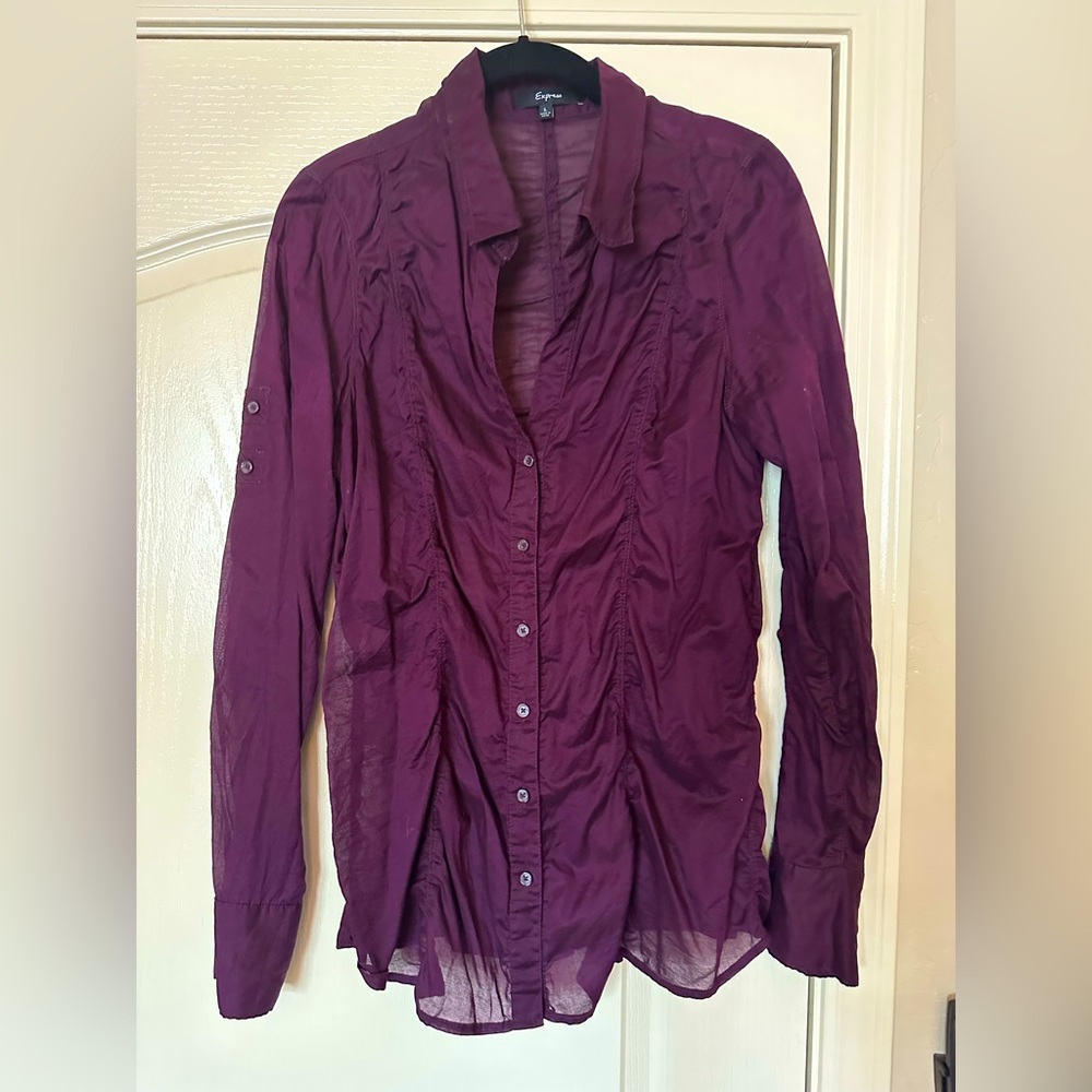 Beautiful Plum Button Down Blouse